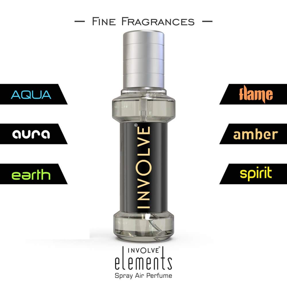 INVOLVE Elements Aqua Spray Air Perfume | Fine Fragrance Car Scent Air Freshener - IELE01-30ml | Car fresheners | Car accessories interior | Long lasting fragrance | Car perfume