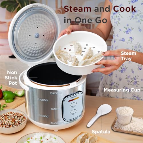 CUCKOO Electric Rice Cooker | 10 Cups 1.2 Kg Uncooked Rice Capacity Serves 2-10 People | 700 Watt | Nonstick Pot | 8 Hour Keep Warm Function | 1 Year Warranty (Rice Cooker (2-10 People))