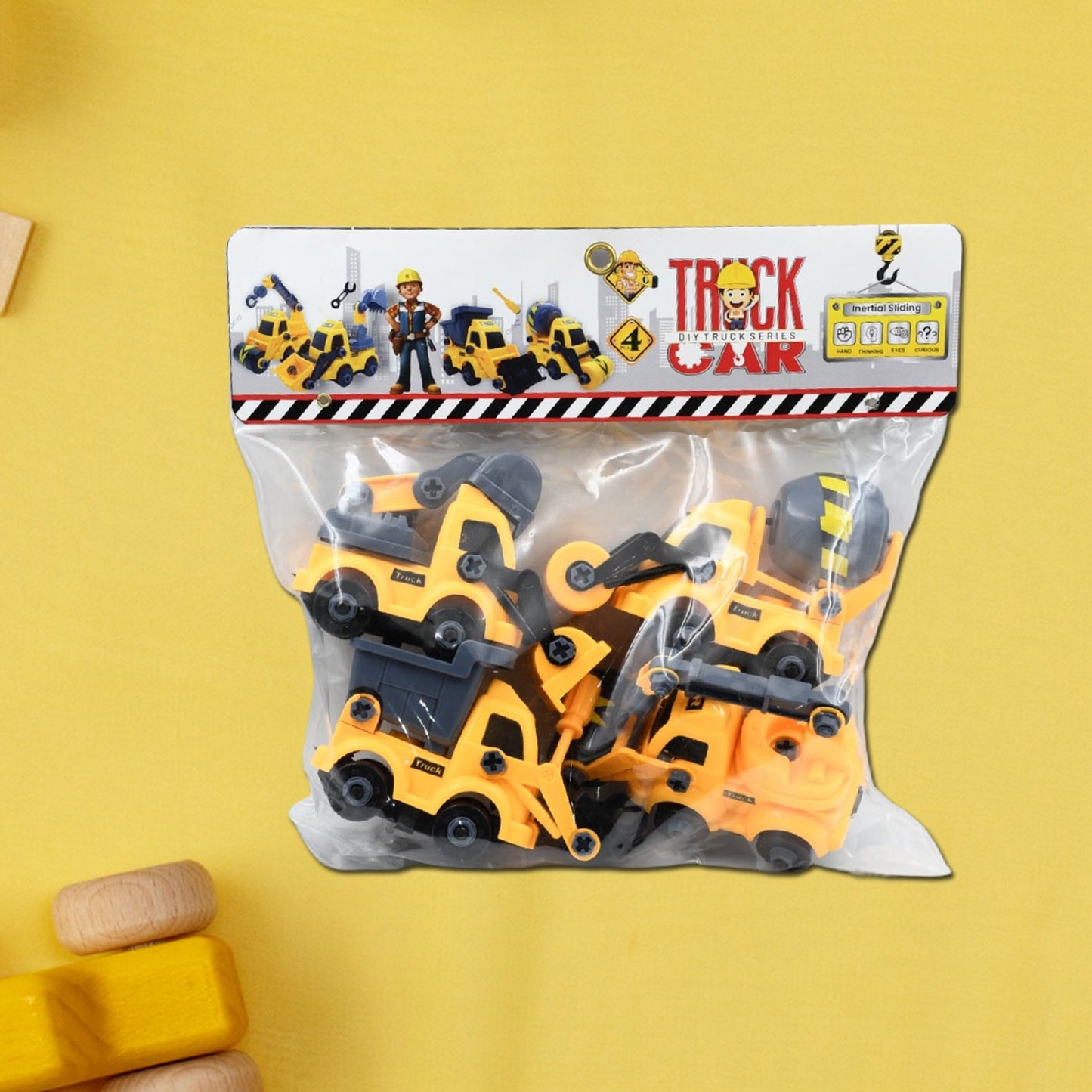Engineering vehicles Nut Assembly Vehicle Toy, DIY Nut Assembly Vehicle Model Toy Highly Simulation Children Kids Car Model Toy Set (4 Pc Set) - Springkart 