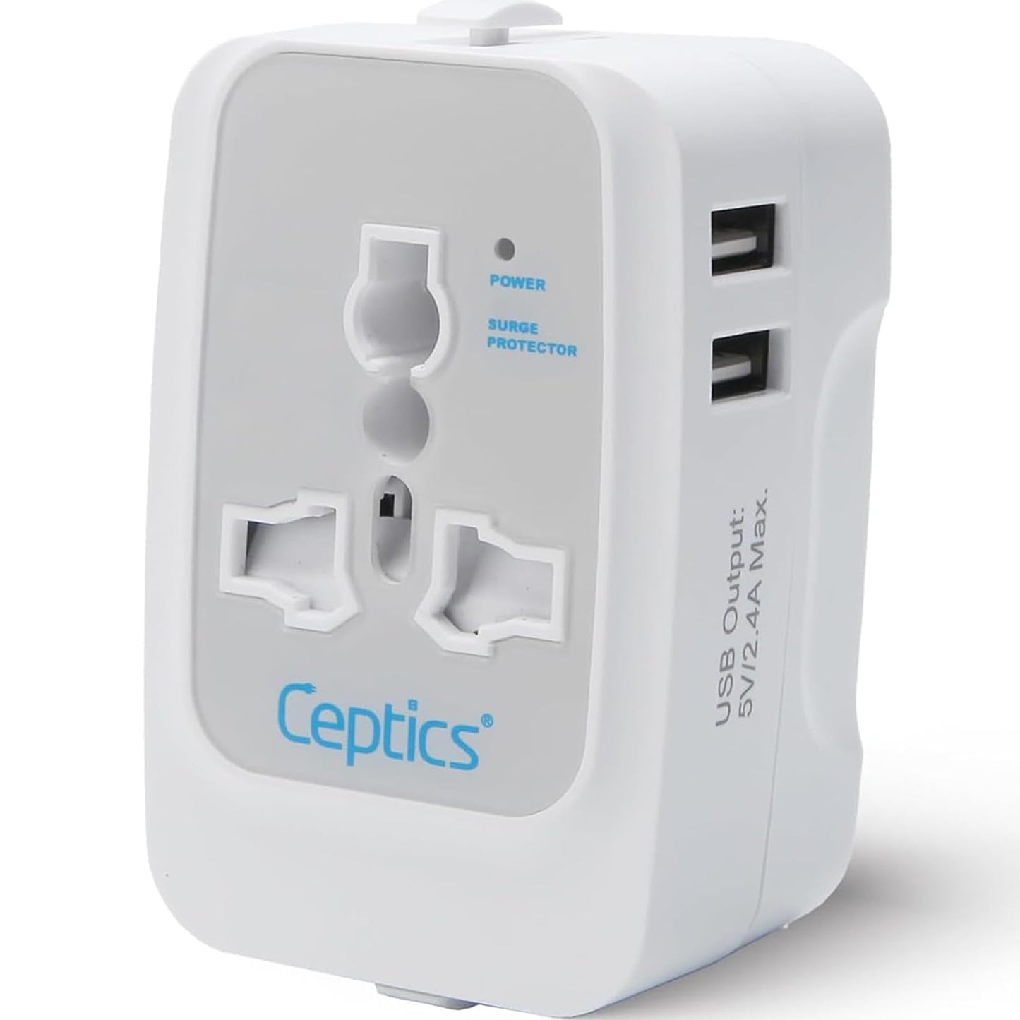 Ceptics UK Adapter for Indian Pins, India to UAE, Hong Kong, Dubai, UK Plug - Type G - Perfect for Laptop, Camera, Chargers - CE - RoHS - 3 Pack -White- Lifetime Limited Warranty