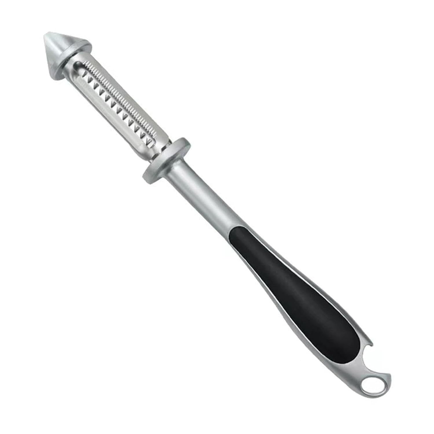 Storite Stainless Steel Peeler for Vegetables and Fruits, 5 in 1 Multifunctional Peeler with Bottle Opener Function for Kitchen, Versatile & Durable Vegetable Peeler for Salad Preparation - Silver - Springkart 