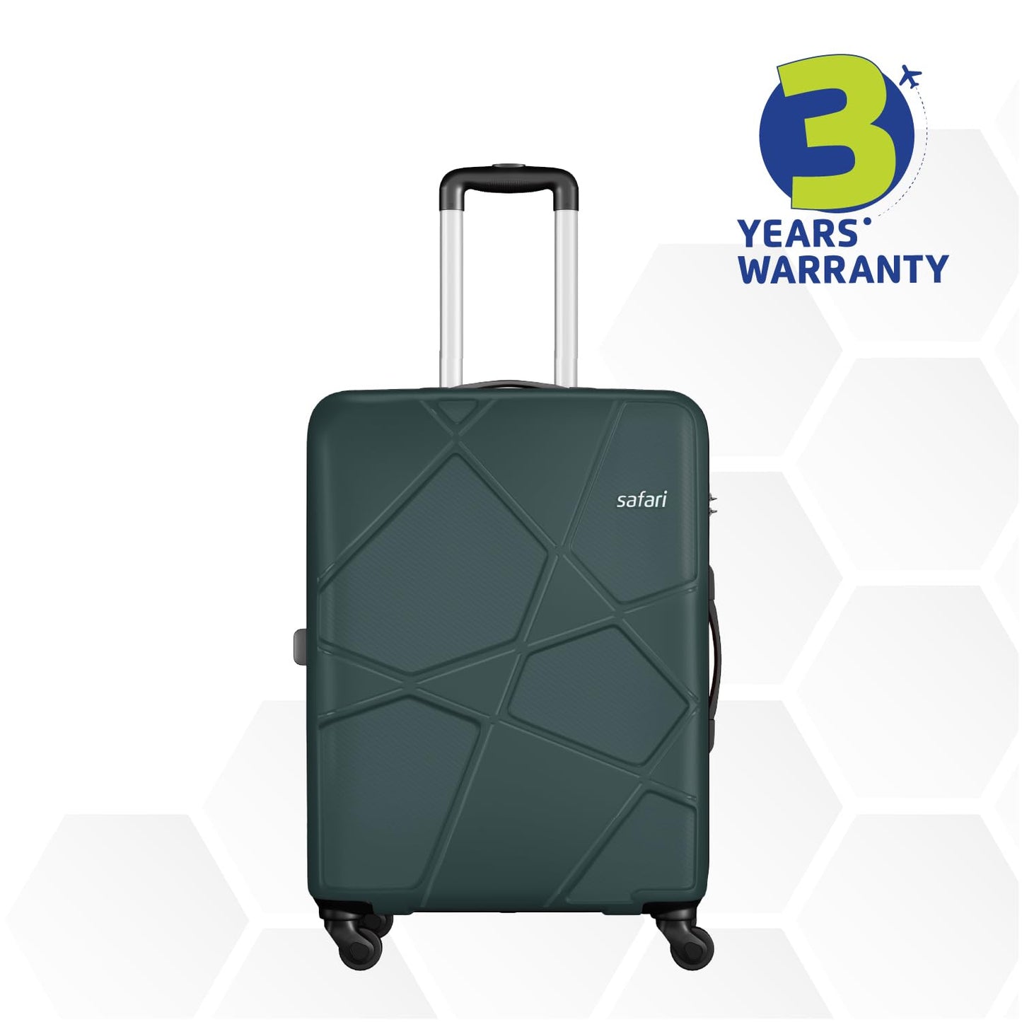 Safari Pentagon Set of 2, Cabin & Checkin Trolley Bags Hard Case Polypropylene 4 Wheels 360 Degree Wheeling System Luggage, Travel Bags, Suitcase for Travel, Trolley Bags for Travel, Dusk Green