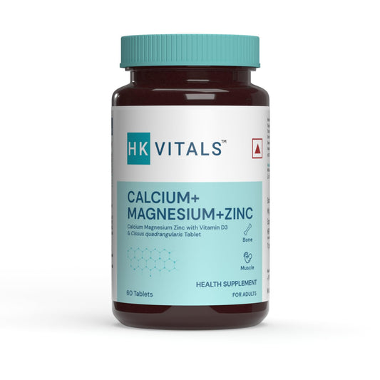 HealthKart hk vitals Calcium Magnesium & Zinc |With Vitamin D3, Calcium Supplement for Women and Men|for Bone Health & Joint Support, 1 count, 60 capsules - Springkart 