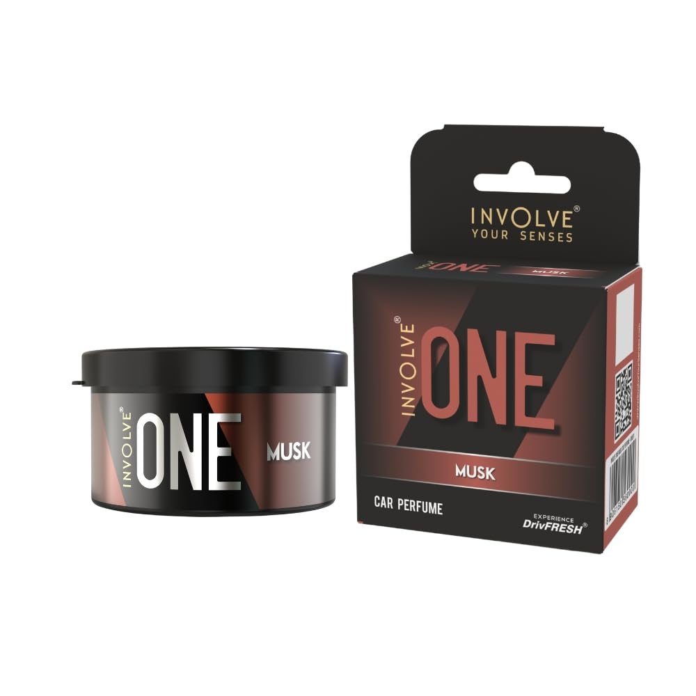 Involve Your Senses One Musk Organic Car Perfume, Involve Your Senses Strong Fiber Air Freshener to Freshen'up Your Car - IONE01-40 g,Car Accessories interior car perfumes and fresheners