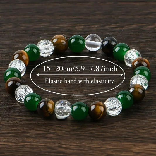 Relaxing Success Enhancing Prosperity & Abundance Beaded Stretch Unisex Bracelet (Pack of 2) - Springkart