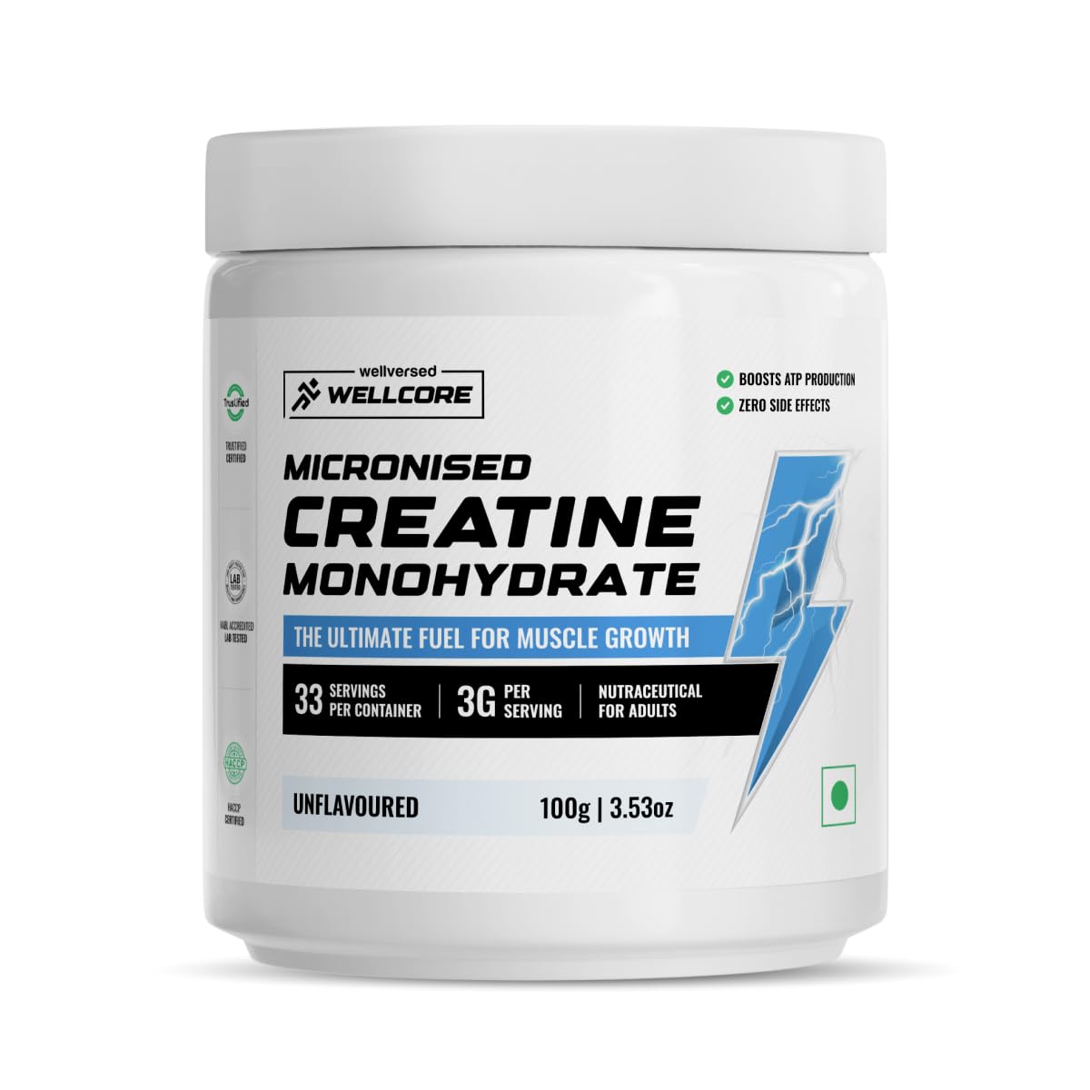 Wellcore - Pure Micronised Creatine Monohydrate,Tropical Tango (122g, 33 Servings), Rapid Absorption, Enhanced Muscle Strength & Power, Fast Recovery,Increased Muscle Mass