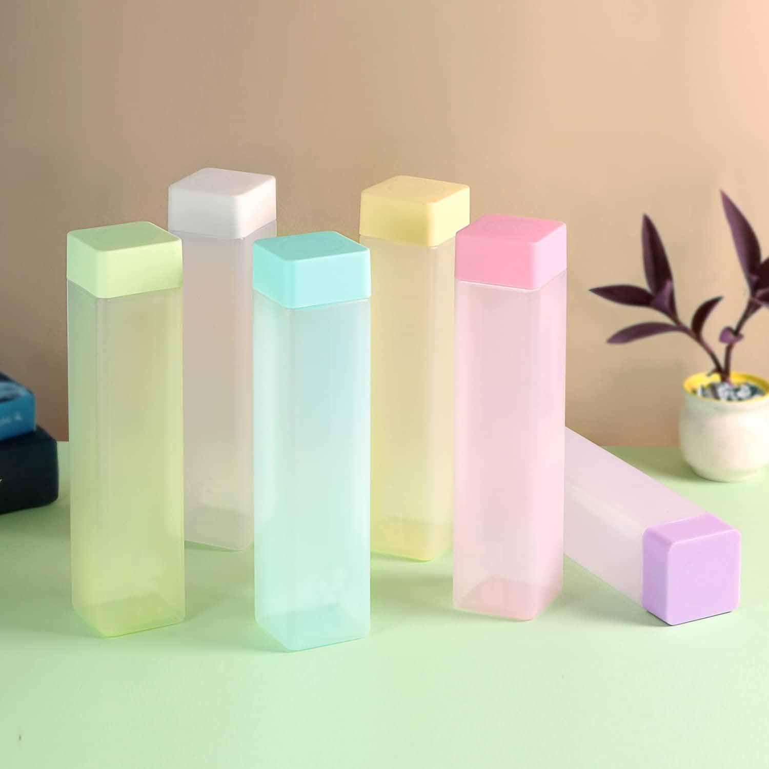 Large Capacity Plastic Water Bottle | Set of 6 | Square Water Bottle (940ml each) - Springkart 