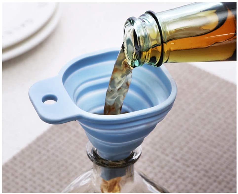 Flexible Silicone Foldable Kitchen Funnel for Liquid / Powder Transfer Hopper Food (Small) - Springkart 
