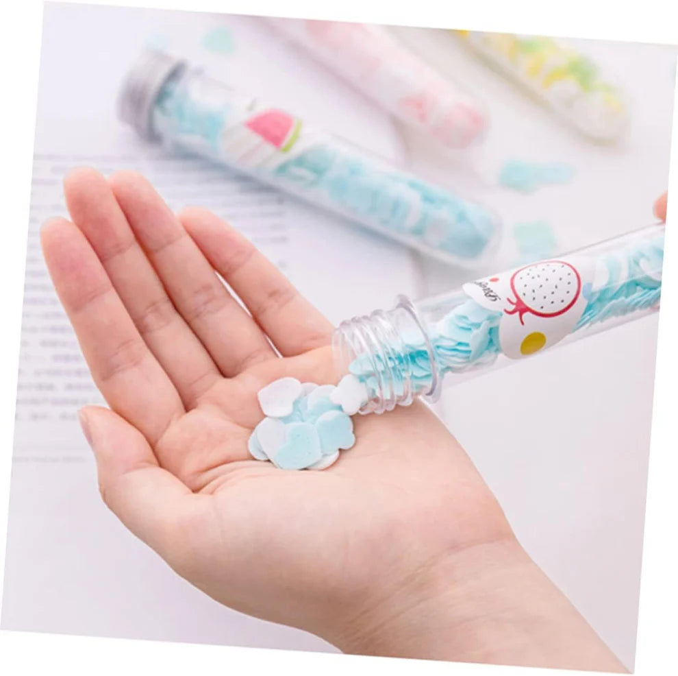 2 Pcs Portable Disposable Paper Soap Round Heart-shaped Mini Slice Sheets for Outdoor Washing Cleaning Hand Travel Camping Hiking (Random Color) - Springkart 