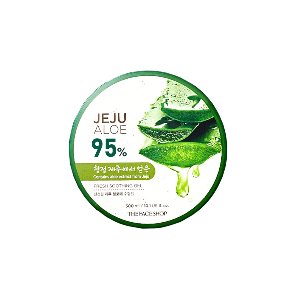 The Face Shop Non-Sticky Transparent 3 in 1 Aloe Fresh Soothing gel for Skin, Body and Hair | Pure Aloe Vera & Vitamin E for Skin and Hair | Korean Skin care products, 300ml - Springkart 