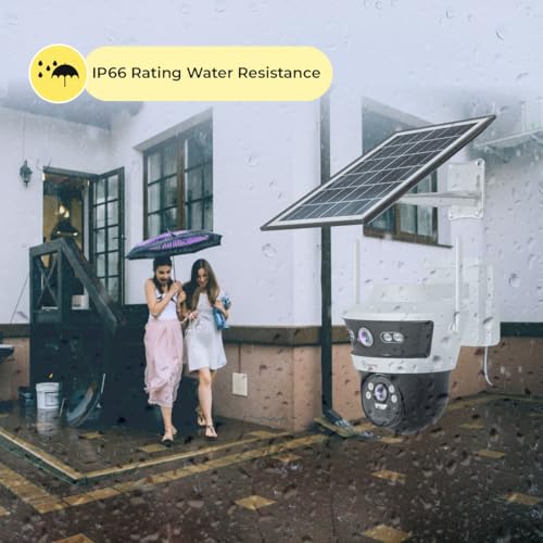 Trueview 3+3Mp Wireless 4G Cellular Mini Pt Solar Powered Linkage Security Camera, 1296p Advanced CCTV Surveillance Solution, Outdoor Camera, Water Proof, 2 Way Talk Online at Low Prices in India - Amazon.in