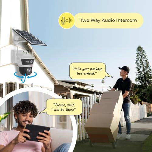 Trueview 3+3Mp Wireless 4G Cellular Mini Pt Solar Powered Linkage Security Camera, 1296p Advanced CCTV Surveillance Solution, Outdoor Camera, Water Proof, 2 Way Talk Online at Low Prices in India - Amazon.in