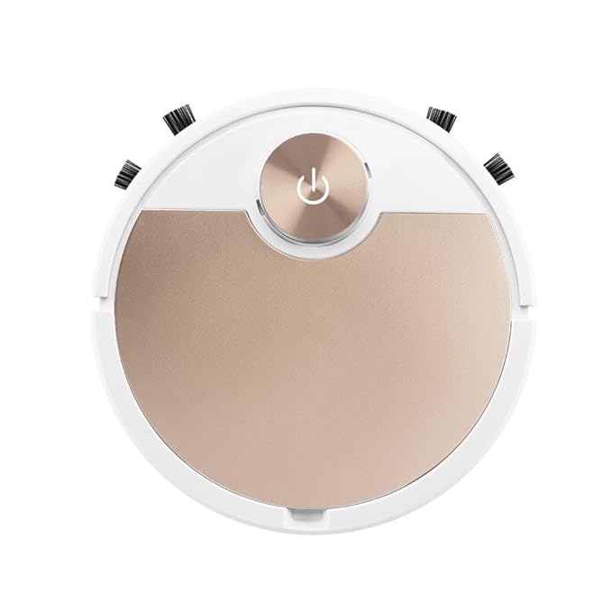 Robot Vacuum Cleaner with Mop, High Suction, Smart Gyro Navigation, Carpet Auto Boost, Slim, Quiet, App Control Robotic Vacuum Cleaner for Hard Floor/Carpet/Pet Hair (Gold)