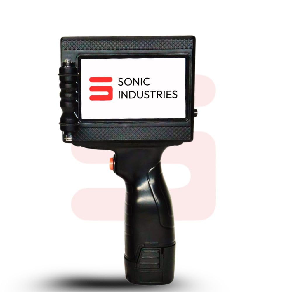 SONIC INDUSTRIES Handheld Batch Coding Machine – Portable TIJ Inkjet Printer for Expiry Date, MRP & Barcode Printing | 600 DPI Industrial Coding Machine for Packaging, Manufacturing & Small Business