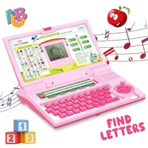 Wembley Educational Laptop for Kids Toys for 2-5 Years Learning Activity Computer Educational Toy for 3 Years Old Boy Learn Alphabet,Letter,Words,Games,Mathematics,Music,Logic Memory Tool,Multicolour