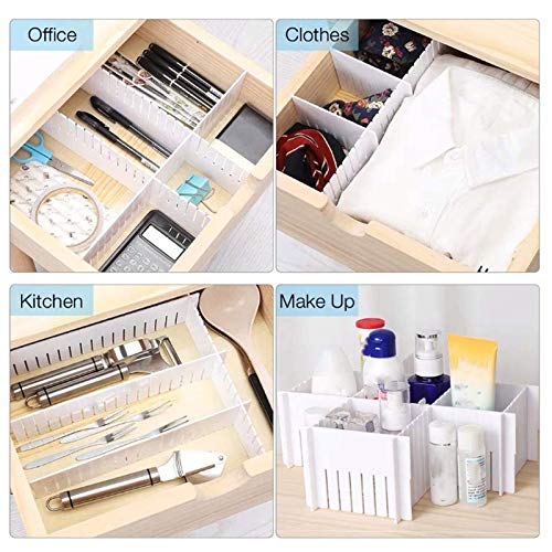 Set of kitchen drawer organizers and dividers.