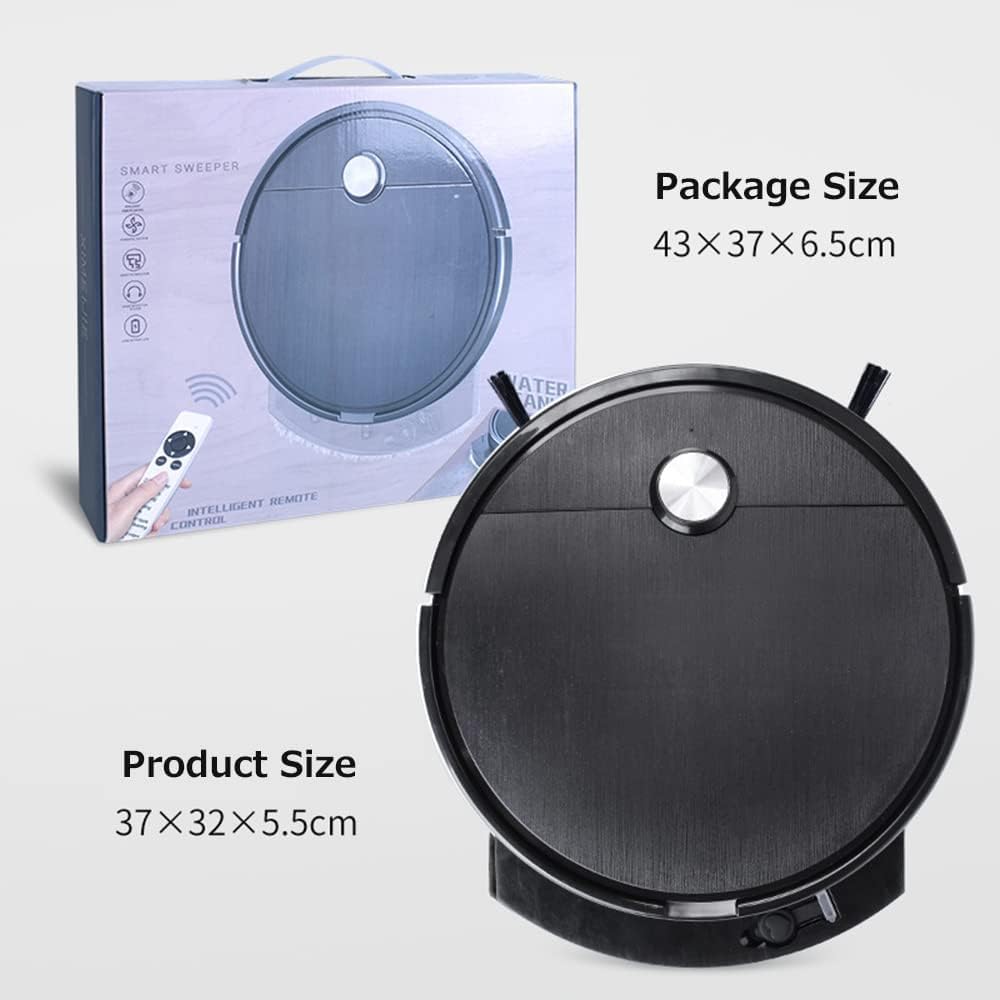 AlL-In-oNe fLoOr cLeAnInG RoBoT, pOwErFuL SuCtIoN & DuAl sIdE BrUsHeS, fOr hArDwOoD AnD TiLe – bLaCk