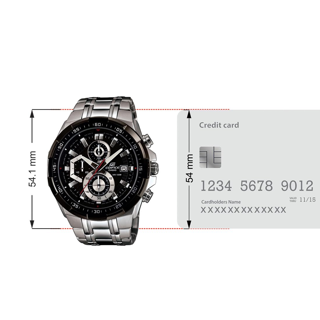 Casio Edifice EFR-539D-1AVUDF Analog Black Dial Men Watch Silver Metal Strap (EX191)