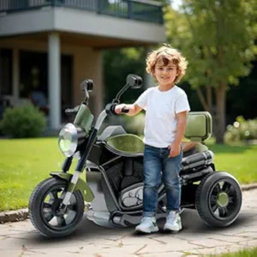 Cockatoo 5E Cruise Rechargable Electric Kids Bike with Music and LED Light, Kids Scooter Bike for 1-5 Yrs Boys&Girls Powered by 6V & 4.5 AH Battery for 4.5Hr-6Hr Ride- Pista Green