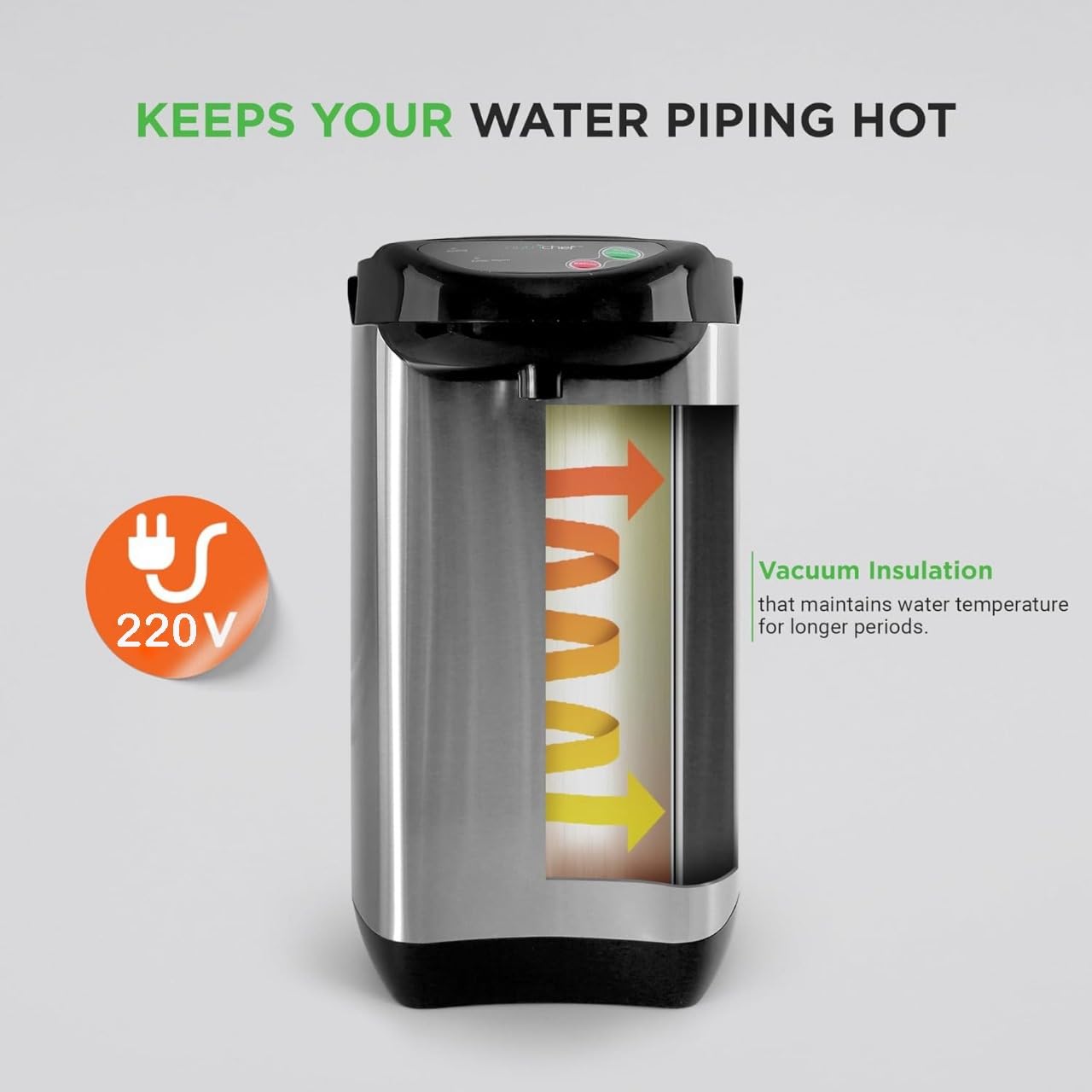 ZYNTO Electric Water Kettle 8 Liter Kettle with Temperature Settings, Safety Lock, Stainless Steel, Automatic Shut-Off And Dry-Boil Protection, Rapid Heating For Tea, Coffee And Instant Meals. (1)