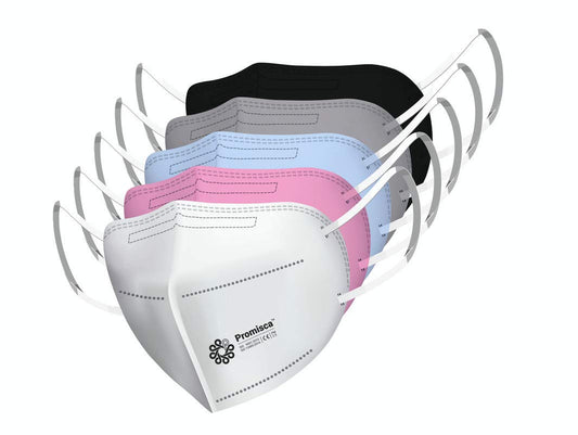 Promisca Unisex N95 (Pack of 5) Ear Loop Style Protective Face Mask 5 layered filtration with genuine Melt Blown and Hot Air Cotton Layers (Regular)