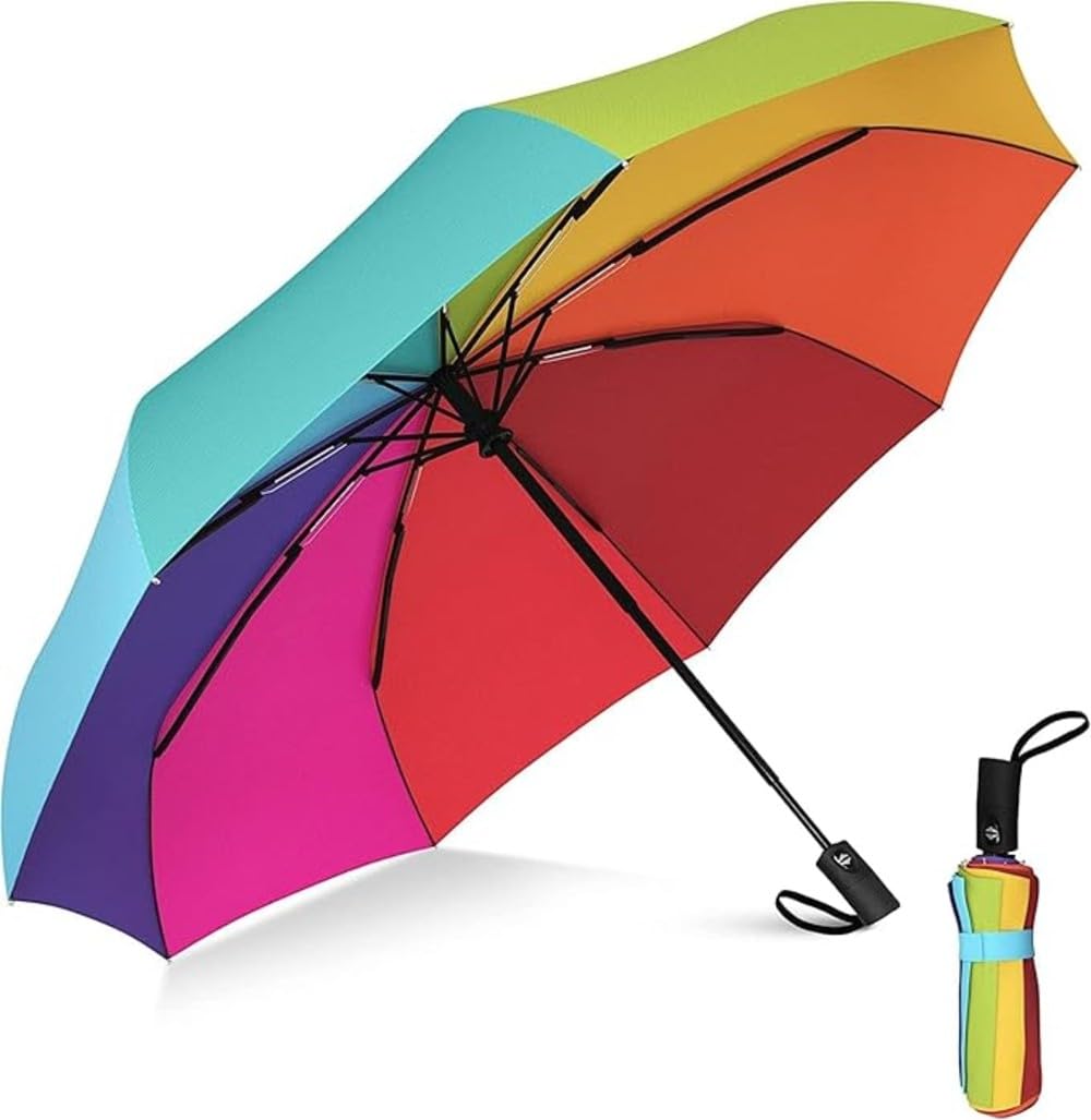 TEKCOOL Umbrella, UV Big Size Umbrella for Sun Protection Rain Windproof Strong Large 3 Fold For Men Women Kids Boys Girls Perfect & Stylish Windproof & Compact''