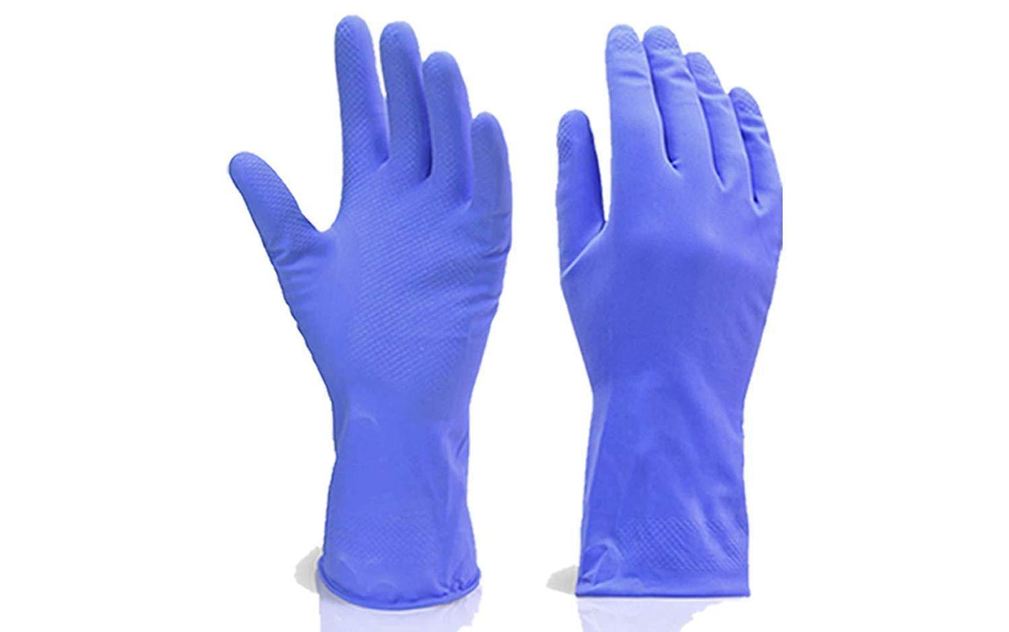 Flock line Reusable Rubber Hand Gloves (Blue) - 1pc - Springkart 