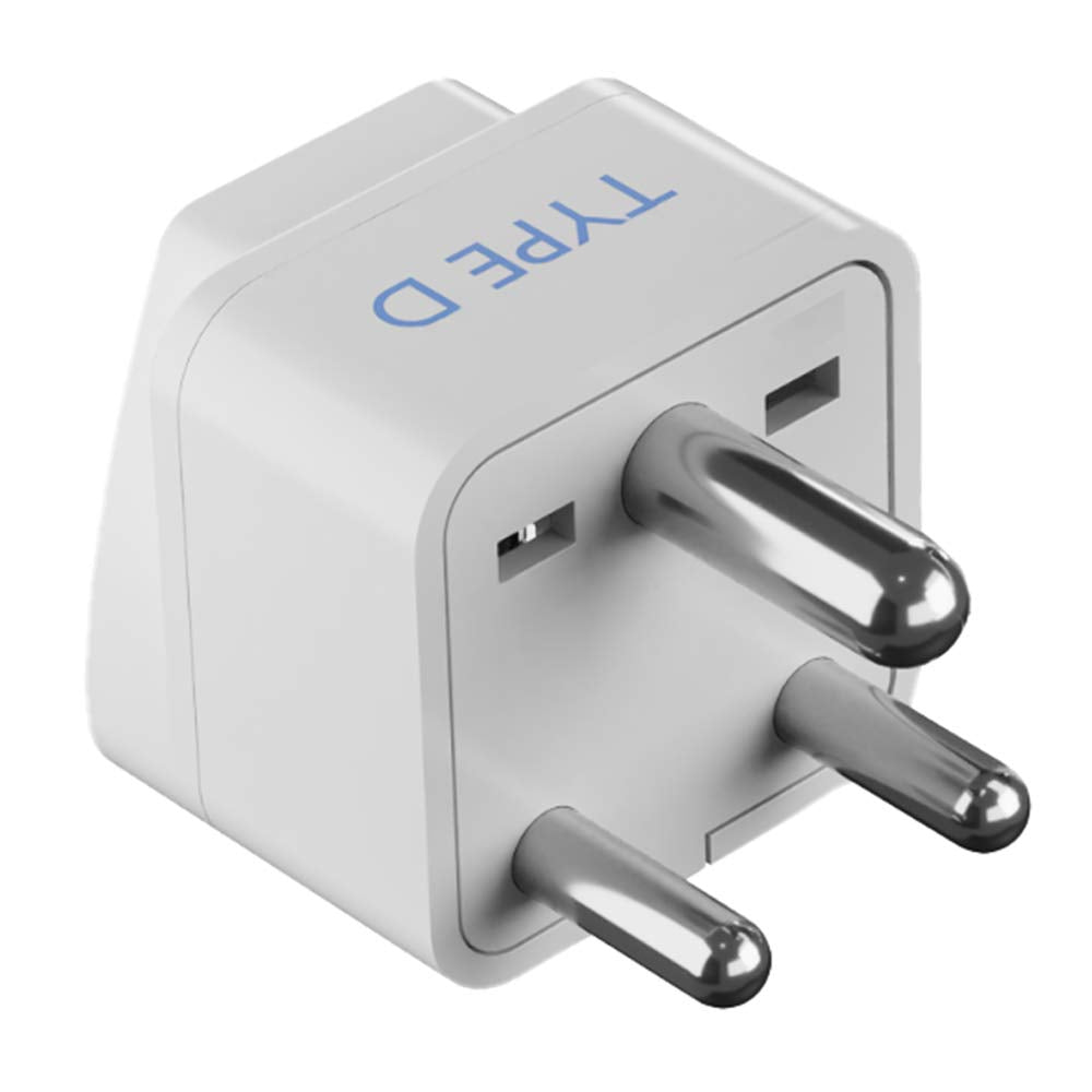 Ceptics USA to India Converter Plug, World (USA, China) Australia UK to India Plug Converter - Type D Plug Adapter - Canada to India Converter Plug - CE - RoHS - White - 1 Pack - Springkart 