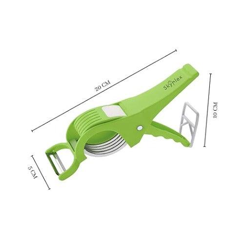 XML 2 in 1 Vegetable and Fruit Multi Cutter, Peeler, Slicer Easy Slicing Sharp Stainless Steel 5 Blade Multifunctional Kitchen Tool (Pack of 1) - Springkart 