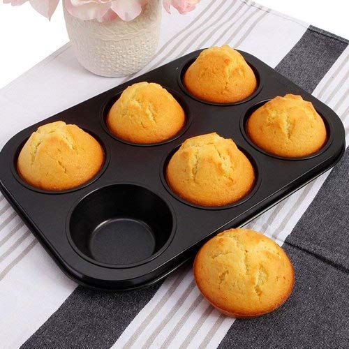 Non-Stick Reusable Cupcake Baking Slot Tray for 6 Muffin Cup - Springkart 