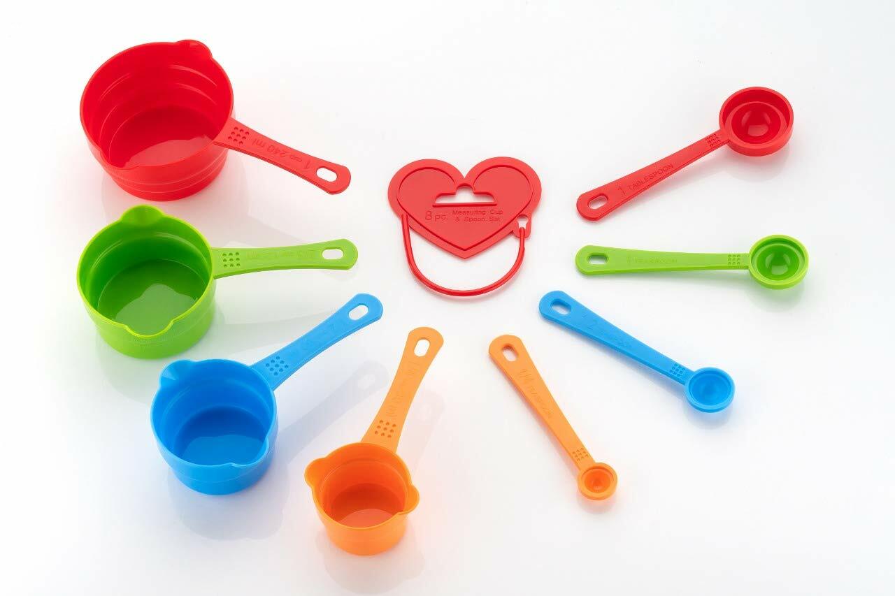 Kitchen Cooking and Baking Metric Measurement Cup Type Spoon (Multicolour) (Set of 8) - Springkart 