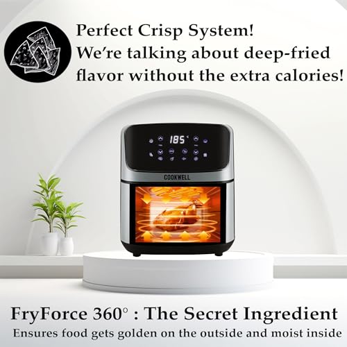 Cookwell Air Fryer - 5L With See Through Window - 1400W (Grey & Black) : Amazon.in: Home & Kitchen