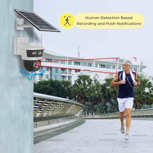 Trueview 3+3Mp Wireless 4G Cellular Mini Pt Solar Powered Linkage Security Camera, 1296p Advanced CCTV Surveillance Solution, Outdoor Camera, Water Proof, 2 Way Talk Online at Low Prices in India - Amazon.in