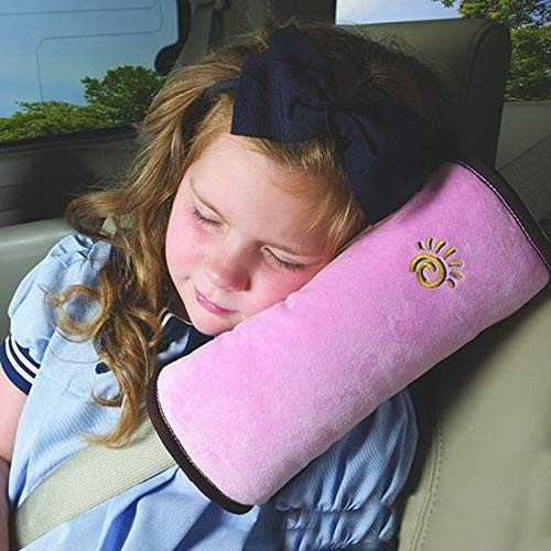 Child Safety Belt Cushion Universal Car Seat Belt Cushion Adjustable Support for Neck and Shoulder in Car when Sleeping for Children and Adults (1 Pc) - Springkart 