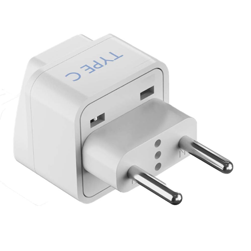 Ceptics USA to India Converter Plug, World (USA, China) Australia UK to India Plug Converter - Type D Plug Adapter - Canada to India Converter Plug - CE - RoHS - White - 1 Pack - Springkart 