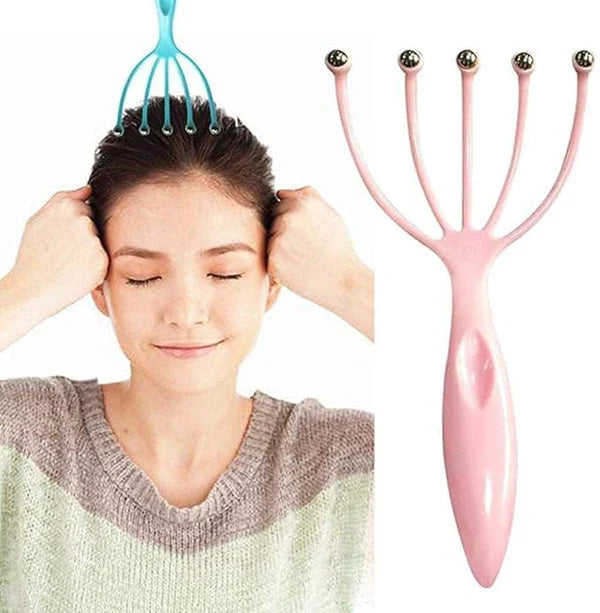 Five Claw Head Massager, 5 Roller Balls Prongs Scratcher Deep Relaxation - 2 Piece. - Springkart 