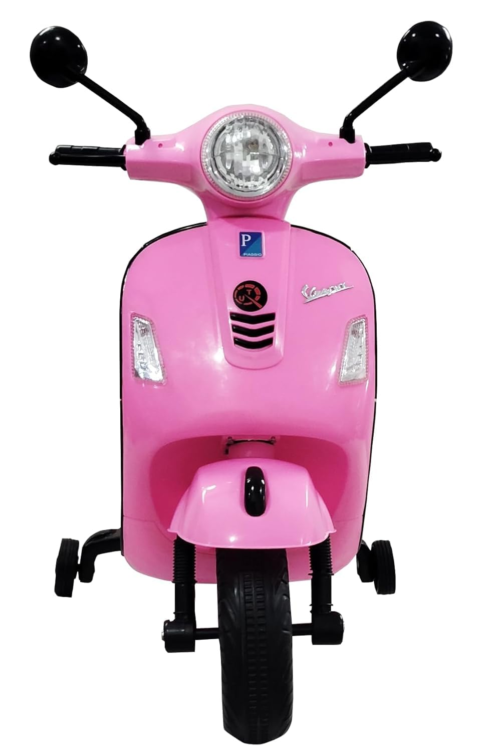 Vespa 12V Battery Operated Rechargeable Ride-On Scooter for Kids with Remote | Electric Scooty for Girls & Boys (1–6 Years, Red), Music, Lights, USB, Safety Wheels