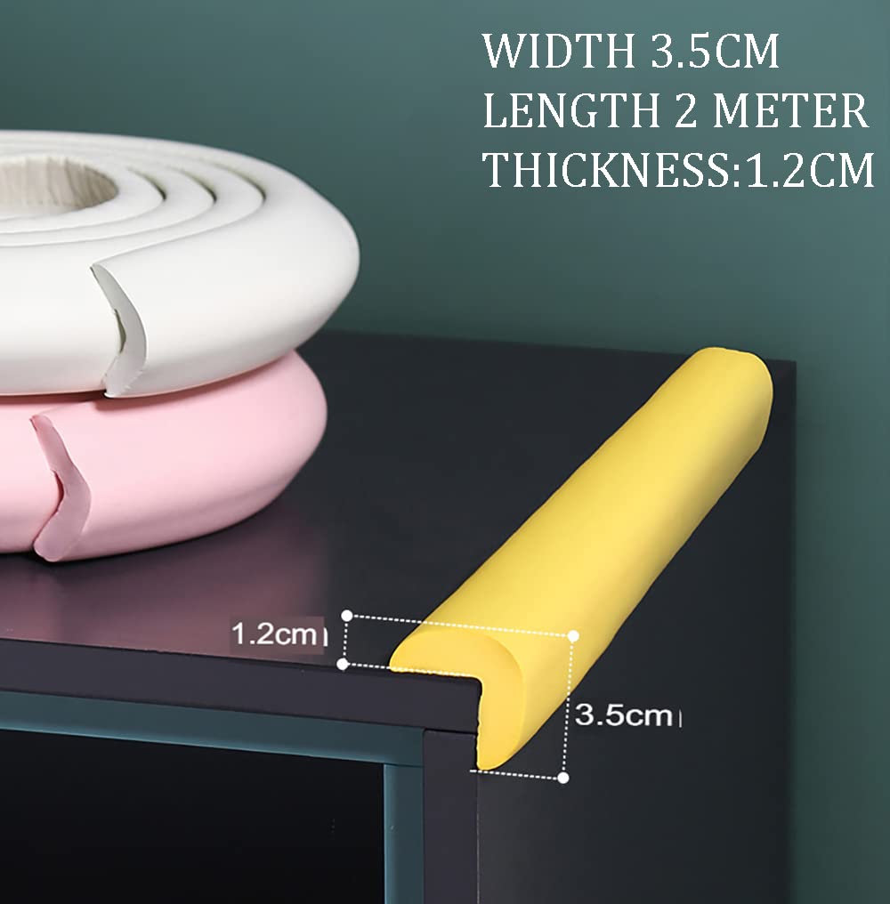 SYGA Baby Safety Strip Furniture Edge Guard Cushion Corner Cover 2 Meter 6.5 feet Tape Infant Bump Protector (Grey) - Springkart 