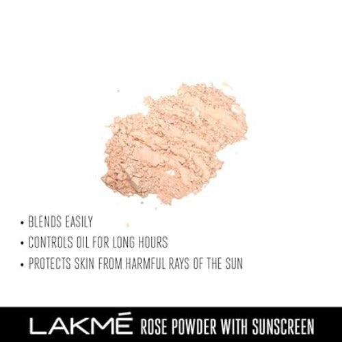 Lakme Rose Loose Face Powder, Matte Finish & Poreless Look, Oil Control & Sun Protection For Long Hours, Suitable for oily skin, Soft Pink, 40g - Springkart 