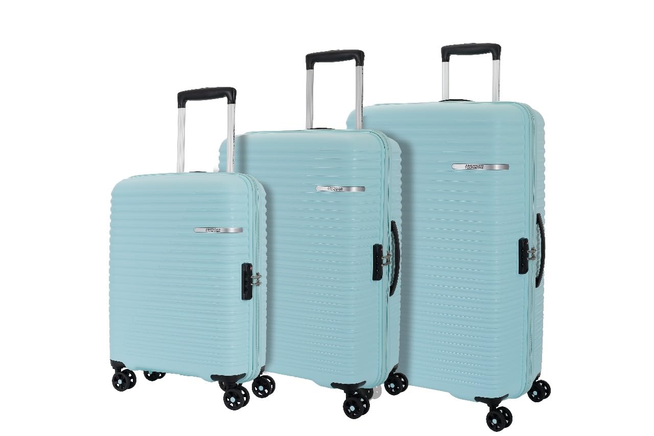 American Tourister Liftoff+|Medium Size Check-in Spinner Trolley Bag (67 cm) for Travel|360° 8 Wheel Travel Luggage|Hard Case Polypropylene (PP) Suitcase|Mounted TSA Lock|Seafoam Blue