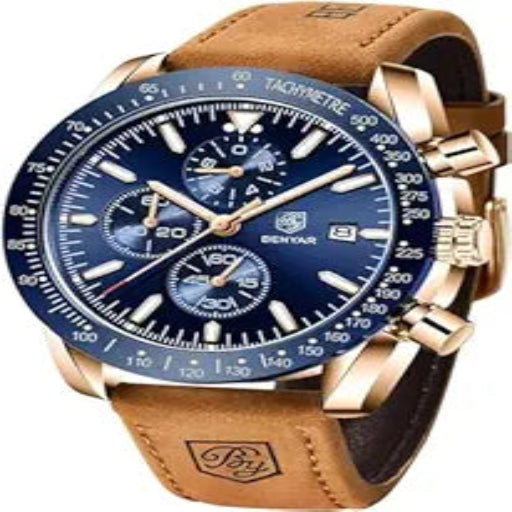 BENYAR Men's Luxury Chronograph Watch – Business, Casual | Quartz Movement with Date Display | Stylish Wristwatch | Gift for Men