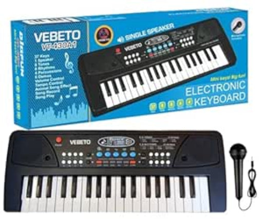 Kids Piano Keyboard with Mic (1 Year Warranty) 37 Keys 8 Rhythms 8 Tones 6 Demos Portable Electronic Keyboard Toy Beginners Educational Songs Recording Musical Toys 2 3 4 5 Years Boys Girls