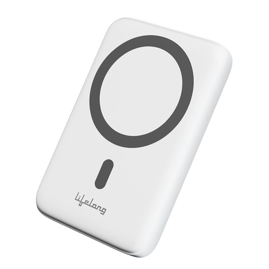 Lifelong Electronics 10000mAh Magsafe Wireless Fast Charging Power Bank for iPhone and All Wireless Qi Enabled Phones & Devices | QC 3.0 Powerbank (22.5W Output) | Strong Magnet + Extra Magnetic Ring