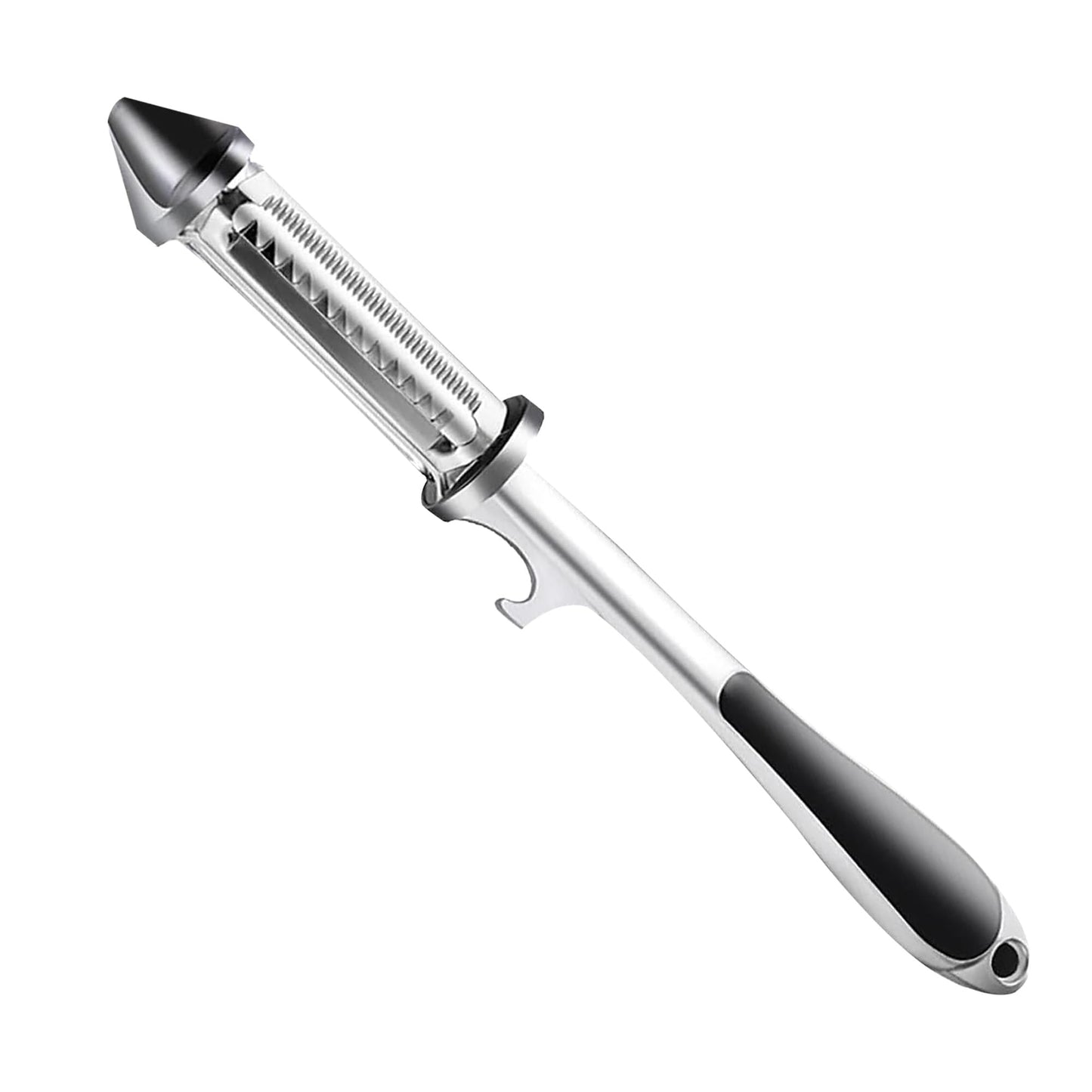 Storite Stainless Steel Peeler for Vegetables and Fruits, 5 in 1 Multifunctional Peeler with Bottle Opener Function for Kitchen, Versatile & Durable Vegetable Peeler for Salad Preparation - Silver - Springkart 
