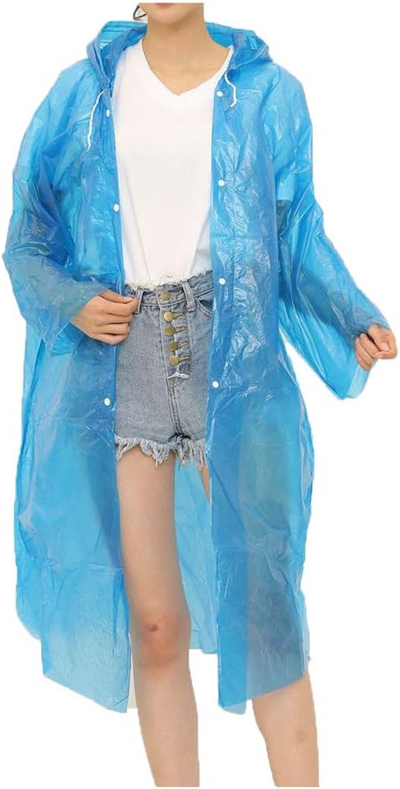 Portable Adult Rain Coat, Raincoat Waterproof Button Cardigan Portable Raincoat Adult Outdoor Traveling Plastic Material Raincoat/Rain wear/Rain Suit for Outdoor Accessory (1pc) - Springkart 