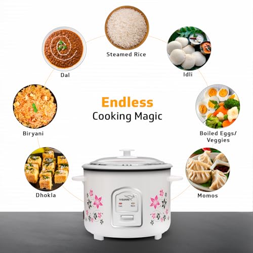 V-Guard VRC 1.8-Litre Electric Rice Cooker with 700 W Power, 2 Pots, Spatula, Rice Separator 5-Yr Heating Plate & 2-Yr Product Coverage Automatic Cooking with Double-Layered Body & Cool Touch Handles. Online at Low Prices in India - Amazon.in