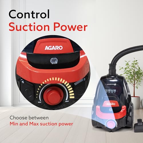 AGARO ICON 1600 Watts Bagless Dry Vacuum Cleaner for Home & Office, up to 24 kPa Variable Suction with Cyclonic Technology, 1.5L Bagless Bin, Multiple Accessories, Compact & Lightweight, Easy to Use : Amazon.in: Home & Kitchen