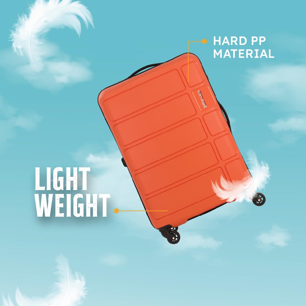 Kamiliant American Tourister Polypropylene Kam Harrier Sp78Cm Orange Spinner Suitcase, Medium