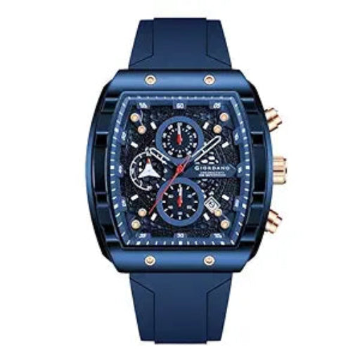 Giordano Square Dial Multifuncational Watch for Men with Stylish Design, Waterproof, Date Display & Silicone Strap
