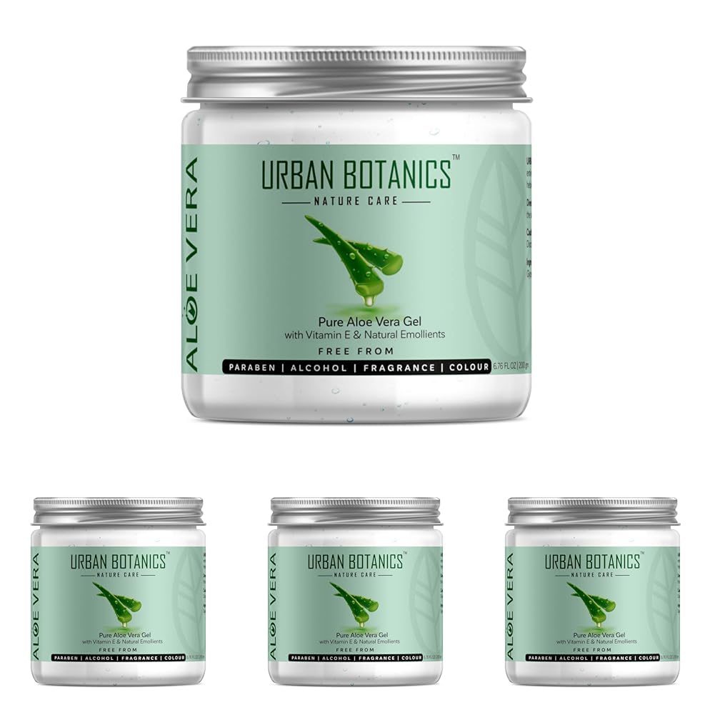 UrbanBotanics® Pure Aloe Vera Skin/Hair Gel With Vitamin E & Natural Emollients (Paraben Free), 200g - Springkart 
